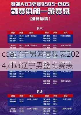 cba辽宁男篮赛程表2024,cba辽宁男篮比赛表