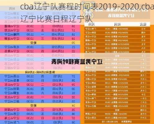 cba辽宁队赛程时间表2019-2020,cba辽宁比赛日程辽宁队