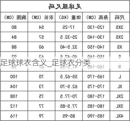 足球球衣含义_足球衣分类