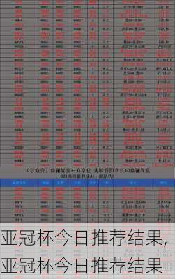 亚冠杯今日推荐结果,亚冠杯今日推荐结果