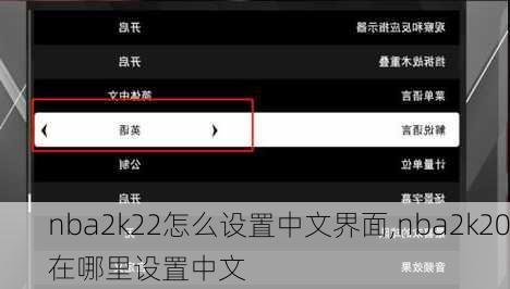 nba2k22怎么设置中文界面,nba2k20在哪里设置中文
