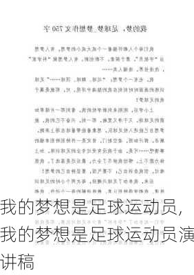 我的梦想是足球运动员,我的梦想是足球运动员演讲稿