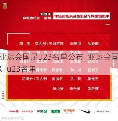 亚运会国足u23名单公布_亚运会国足u23名单