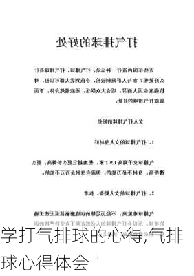 学打气排球的心得,气排球心得体会