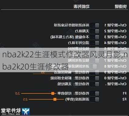 nba2k22生涯模式修改器风灵月影,nba2k20生涯修改器