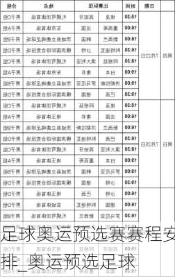 足球奥运预选赛赛程安排_奥运预选足球