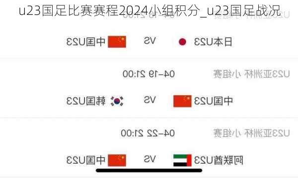 u23国足比赛赛程2024小组积分_u23国足战况