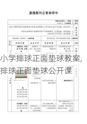 小学排球正面垫球教案,排球正面垫球公开课