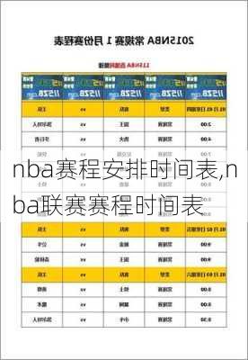 nba赛程安排时间表,nba联赛赛程时间表