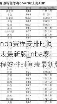 nba赛程安排时间表最新版_nba赛程安排时间表最新版