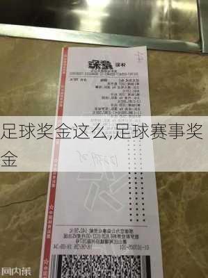 足球奖金这么,足球赛事奖金