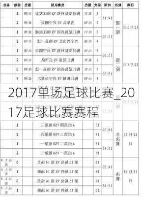 2017单场足球比赛_2017足球比赛赛程