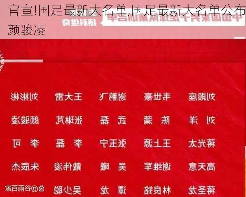 官宣!国足最新大名单,国足最新大名单公布颜骏凌