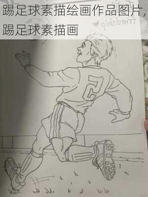 踢足球素描绘画作品图片,踢足球素描画