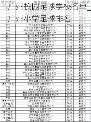 广州校园足球学校名单_广州小学足球排名