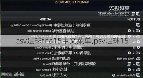 psv足球fifa15中文菜单,psv足球15