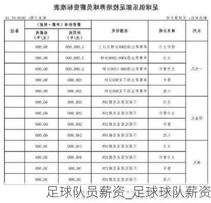 足球队员薪资_足球球队薪资