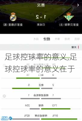 足球控球率的意义,足球控球率的意义在于