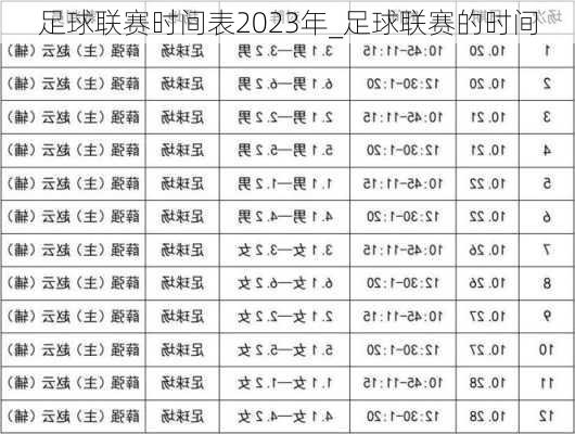 足球联赛时间表2023年_足球联赛的时间