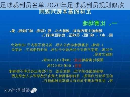 足球裁判员名单,2020年足球裁判员规则修改