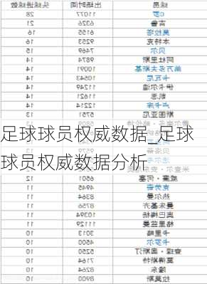 足球球员权威数据_足球球员权威数据分析