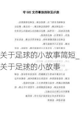 关于足球的小故事简短_关于足球的小故事