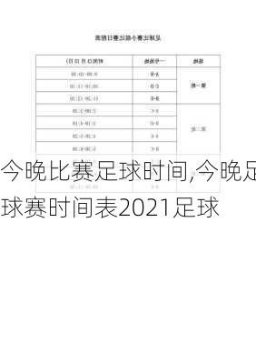 今晚比赛足球时间,今晚足球赛时间表2021足球