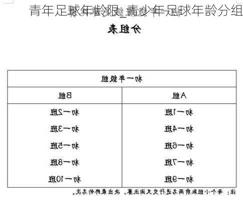 青年足球年龄限_青少年足球年龄分组