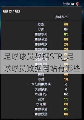 足球球员数据STR_足球球员数据网站有哪些