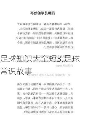 足球知识大全短3,足球常识故事