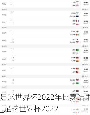 足球世界杯2022年比赛结果_足球世界杯2022