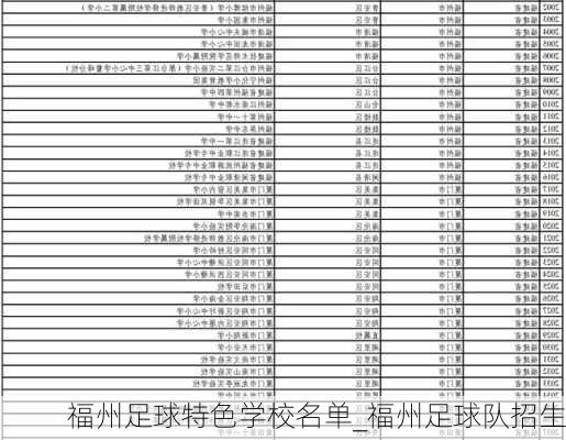 福州足球特色学校名单_福州足球队招生