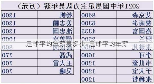 足球平均年薪是多少-足球平均年薪