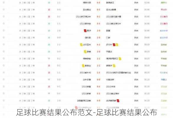 足球比赛结果公布范文-足球比赛结果公布