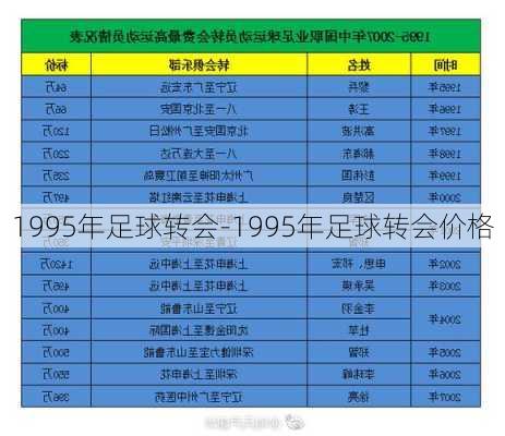 1995年足球转会-1995年足球转会价格