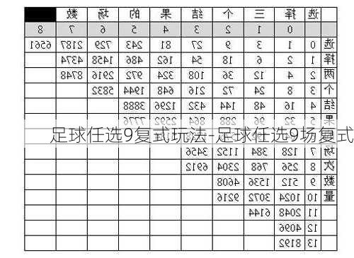 足球任选9复式玩法-足球任选9场复式