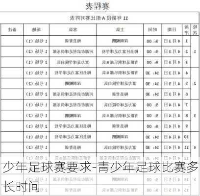 少年足球赛要求-青少年足球比赛多长时间