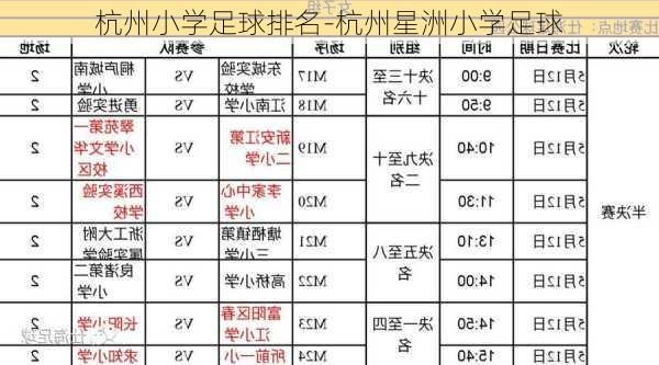 杭州小学足球排名-杭州星洲小学足球