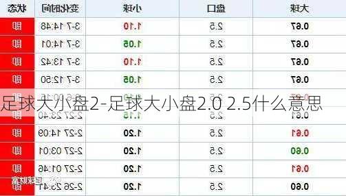 足球大小盘2-足球大小盘2.0 2.5什么意思