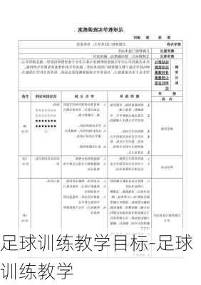 足球训练教学目标-足球训练教学