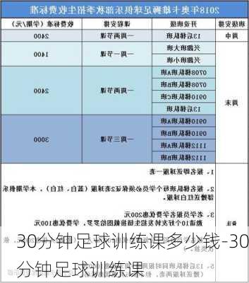 30分钟足球训练课多少钱-30分钟足球训练课