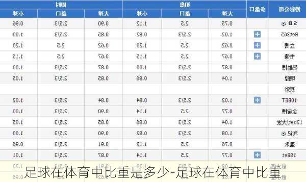 足球在体育中比重是多少-足球在体育中比重