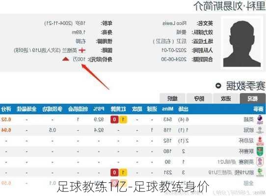 足球教练1亿-足球教练身价