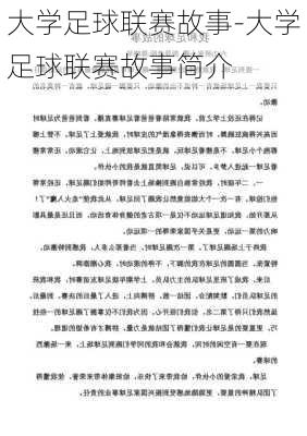 大学足球联赛故事-大学足球联赛故事简介