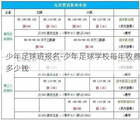 少年足球班报名-少年足球学校每年收费多少钱