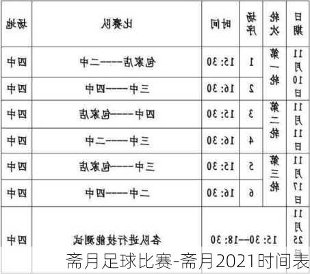 斋月足球比赛-斋月2021时间表