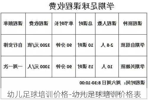 幼儿足球培训价格-幼儿足球培训价格表