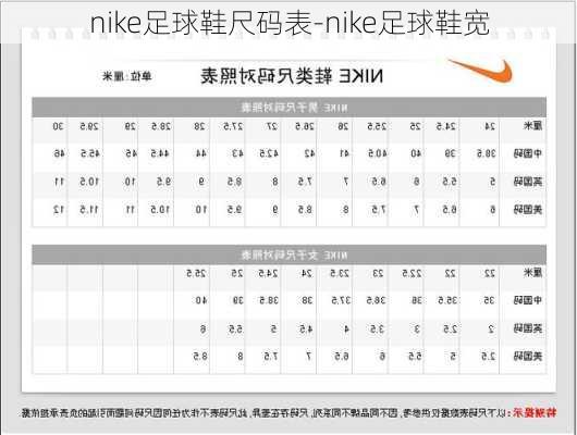 nike足球鞋尺码表-nike足球鞋宽