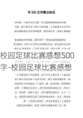 校园足球比赛感想500字-校园足球比赛感想