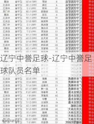 辽宁中誉足球-辽宁中誉足球队员名单